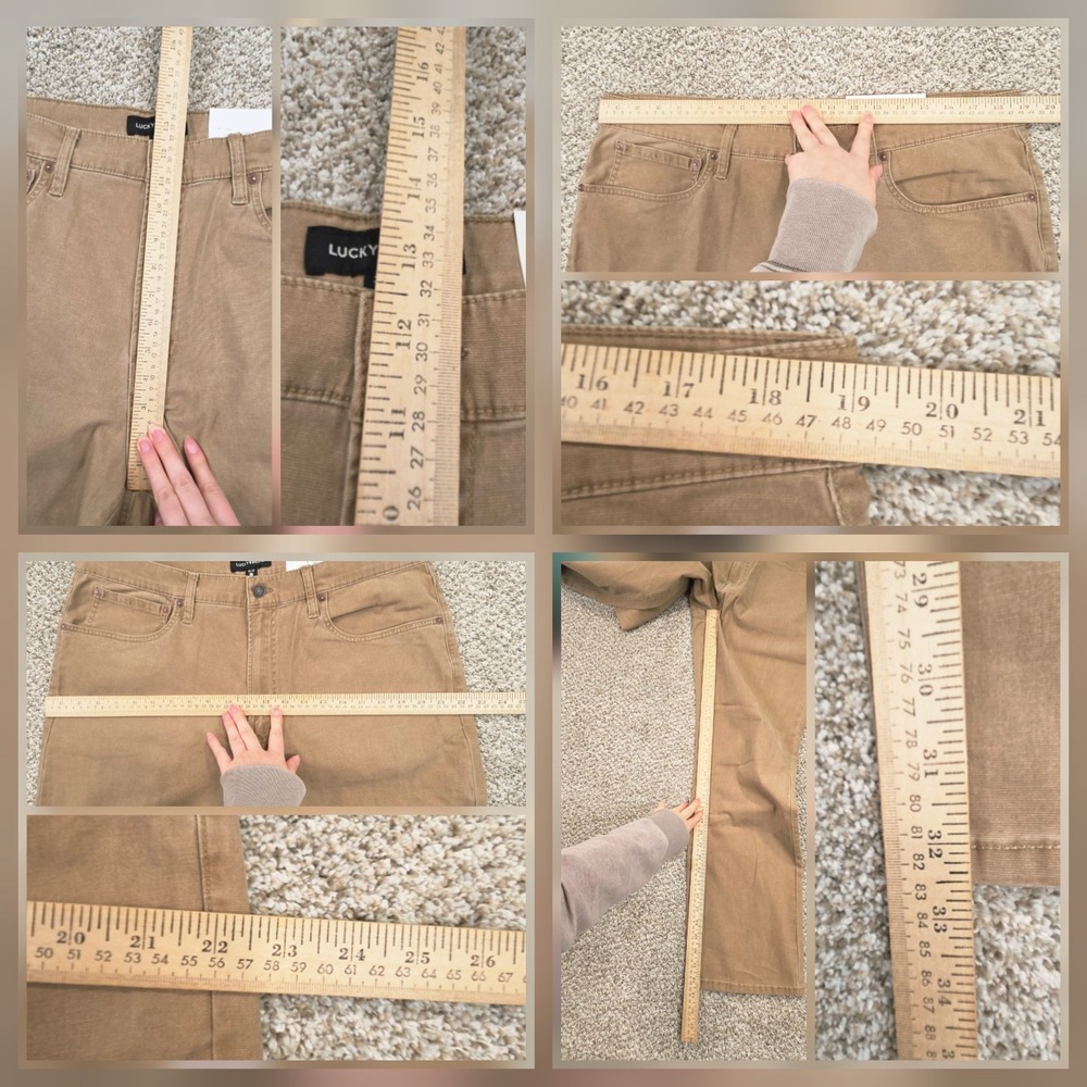NWT Lucky Brand 223 Canvas Pants Mens 36X32 Ermine Straight Leg Stretch 5 Pocket - Picture 6 of 7